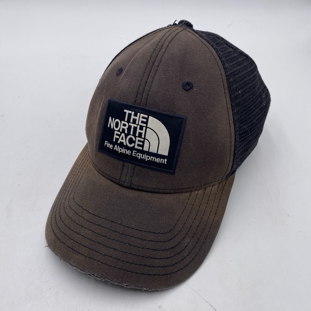 The North Face Mesh Snapback Hat‎ Trucker Faded Black Cleaned See Pics